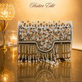 Handicraft Heavy Pearl and Crystal Bridal Clutch